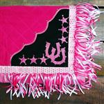 HILASON WESTERN HORSE SHOE & STARS SHOW BARREL RACING RODEO SADDLE BLANKET PINK