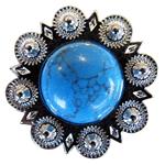 TURQUOISE STONE BLING BERRY CONCHO LEATHER HORSE SADDLE TACK BELT