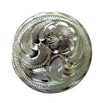 1.25  Bright Silver Finished Floral Conchos