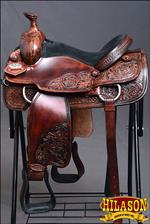 OS100M-F HILASON WESTERN WADE RANCH COWBOY ROPING HORSE LEATHER SADDLE 15  16 