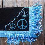 BLACK HILASON WESTERN SHOW BARREL RACING RODEO SADDLE BLANKET PAD PEACE SIGN