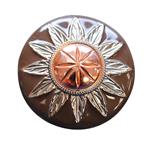 3 TONE FINISHING ROUND CONCHOS COPPER DOME SILVER & BROWN