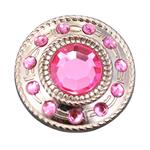 NICKLE FINISH PINK CONCHO WHEEL SHAPE W/ROPE EDGE SADDLE TACK BELT