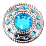 NICKLE FINISH TURQUOISE CONCHO WHEEL SHAPE W/ROPE EDGE TACK BELT