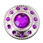 NICKLE FINISH PURPLE CONCHO WHEEL SHAPE W/ROPE EDGE SADDLE TACK BELT