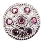 NICKEL FINISH PURPLE CONCHOS WHEEL SHAPE WITH ROPE EDGE