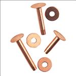 WL-77-3020 WEAVER LEATHER ASSORTED COPPER RIVETS AND BURRS HORSE TACK QTY 12
