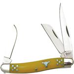 CATTLEMAN STOCKMAN KNIFE YELLOW BY AMERICAN BUFFALO KNIFE