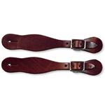 WALNUT CIRCLE Y LEATHER FLARED MEN SPUR STRAPS