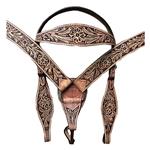 HILASON WESTERN RUSTIC VINTAGE LEATHER HORSE BRIDLE HEADSTALL BREAST COLLAR