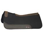 FP110-F HILASON WESTERN WOOL FELT GEL SADDLE PAD W/ LEATHER BORDER- BLACK