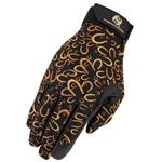 HERITAGE PERFORMANCE RIDING PRINTED GLOVES HORSE EQUESTRIAN SCHOOLING RIDING
