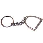 7/8 INCH HILASON WESTERN TACK GIFT STIRRUP KEY CHAIN NICKEL PLATED