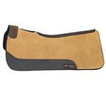 FP102F- HILASON WESTERN WOOL FELT SADDLE PAD GREY WITH COWHIDE LEATHER