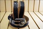 JUSTIN FLORAL TOOLED TAPER WESTERN LEATHER MANS BELT BLACK