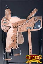 OS203RO- HILASON WESTERN LEATHER BARREL RACING TRAIL PLEASURE SADDLE 14  15  16 