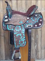 HILASON HORSE TACK WESTERN LEATHER BARREL RACING TRAIL PLEASURE SADDLE