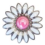 WHITE ENAMEL AND PINK STONE FLORAL CONCHO SADDLE HEADSTALL BLING COWGIRL