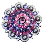 AMETHYST ROSE AND LAVENDER CRYSTALS BERRY CONCHO RHINESTONE HEADSTALL SADDLE TAC