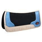 NEW HILASON WESTERN WOOL FELT GEL SADDLE PAD WITH ALLIGATOR PRINT LEATHER BLACK