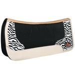 NEW HILASON WESTERN WOOL FELT GEL SADDLE PAD WITH ZEBRA PRINT LEATHER BLACK