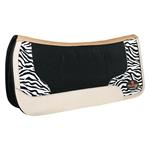 NEW HILASON WESTERN WOOL FELT GEL SADDLE PAD WITH ZEBRA PRINT LEATHER BLACK