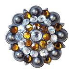 AB CRYSTALS ROUND CONCHOS TOPAZ RHINESTONE WESTERN HEADSTALL TACK BLING COWGIRL