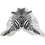 ZEBRA STENCIL PURE BRAZILIAN HAIR ON FULL COWHIDE LEATHER RUG