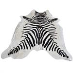 ZEBRA STENCIL PURE BRAZILIAN HAIR ON FULL COWHIDE LEATHER RUG