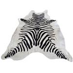 ZEBRA STENCIL PURE BRAZILIAN HAIR ON FULL COWHIDE LEATHER RUG