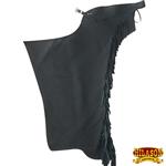 BLACK HILASON FULL GRAIN LEATHER SHOTGUN WORK CHAPS ZIPPERED