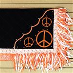 HILASON WESTERN SHOW BARREL RACING RODEO SADDLE BLANKET PAD BLACK PEACE SIGN