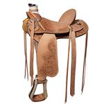 HILASON HAND TOOLED LEATHER WESTERN BIG KING WADE RANCH ROPING HIGH BACK SADDLE