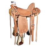 HILASON HAND TOOLED LEATHER WESTERN BIG KING WADE RANCH ROPING HIGH BACK SADDLE