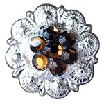 CRYSTAL BERRY CONCHO BROWN RHINESTONE HEADSTALL SADDLE TACK BLING COWGIRL