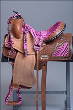 WESTERN BARREL RACING TRAIL PLEASURE LEATHER HORSE SADDLE HEADSTALL COLLAR SET