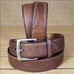 DARK BROWN MENS WESTERN BASIC LEATHER BELT REMOVABLE BUCKLE