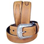 BROWN MENS WESTERN BASIC LEATHER BELT REMOVABLE BUCKLE