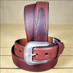 MENS WESTERN BASIC DARK BROWN LEATHER BELT REMOVABLE BUCKLE