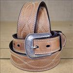 BROWN MENS WESTERN FASHION BELT REMOVABLE BUCKLE