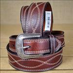 DARK BROWN MENS WESTERN FASHION LEATHER BELT REMOVABLE BUCKLE