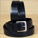 BLACK MENS WESTERN BASIC LEATHER BELT REMOVABLE BUCKLE