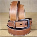 BROWN MENS WORK LEATHER BELT REMOVABLE BUCKLE
