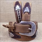 BROWN JUSTIN THE WESTERNER LEATHER MENS BELT COWBOY TRAIL RIDER