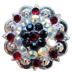 BLACK SIAM & AB CRYSTALS BERRY CONCHO RHINESTONE HEADSTALL SADDLE TACK