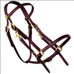 TUCKER WESTERN TACK HORSE LEATHER HALTER BRIDLE LITE BROWN WITH BRASS HARDWARE