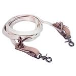 1/2 INCH x 7 FT HILASON LIGHT YELLOW POLY ROPING HORSE REINS WITH SNAPS