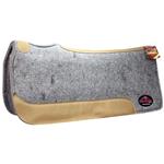 HSFP104 NEW HILASON WESTERN WOOL FELT SADDLE PAD GREY W/ COWHIDE LEATHER