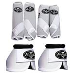 F43B WHITE SMALL PROFESSIONAL CHOICE SMB3 SPORTS MEDICINE HORSE BOOTS BELLS