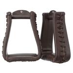 DARK OIL TOUGH1 ROYAL KING OVERSIZED WESTERN LEATHER STIRRUPS 3 NECK 3 TREAD